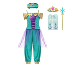 MUABABY Arabian Princess Dress Up Girl Aladdin Fancy Costume Children Photography Halloween Party Outfit Clothes