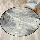 Bubble Kiss European Style Feather Pattern Area Rug for Bedroom Home Living Room Decor Non-slip Round Carpets Soft Floor Mat