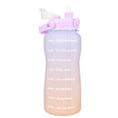 Quifit Gallon 2L Water Bottle with Straw 3.8 &amp; 2 Litre Large Capacity Tritan BPA Free Motivational Quote Time Marker 2000ml Jug