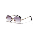 Luxury Rimless Steampunk Men Sunglasses  Fashion Oval Designer Women Sun Glasses Punk New Designer Shades