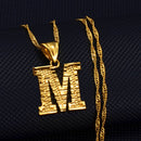 Anniyo A-Z Small Letters Necklaces Women/Girl Gold Color Initial Pendant Thin Chain English Letter Jewelry Alphabet Gift