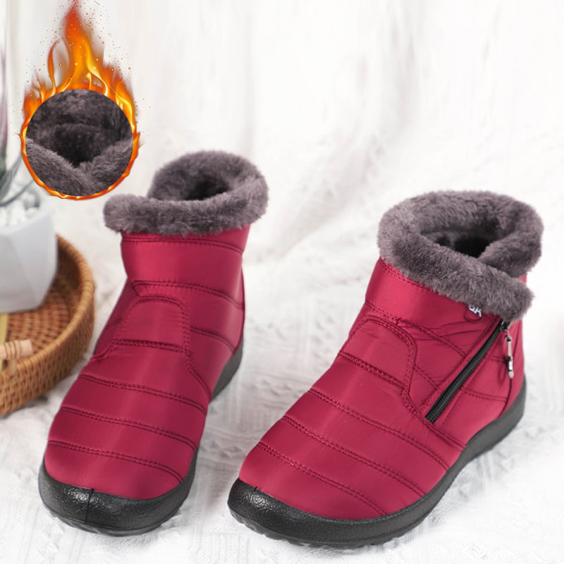 Botas impermeables para mujer, botas de nieve para mujer, botas de invierno de felpa para mujer, botines cálidos, zapatos de invierno, zapatos informales para mujer de talla grande