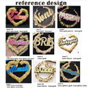Pendientes de aro de bambú personalizables con nombre de corazón para mujer, joyería llamativa, pendientes de placa personalizados, accesorios, gran oferta