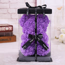 Oso de peluche Diy de 25x16 Cm con caja, flor Artificial de PE, Día de San Valentín para novia, mujer, esposa, regalo de fiesta de Navidad