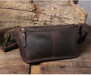 PNDME retro multifunctional genuine leather men's chest bag crazy horse cowhide waist pack sports small shoulder messenger bags