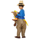 40 to 59 Inch Tall Kids Gift Animal Halloween Costume for Kids Inflatable Cowboy Ride Horse Children&