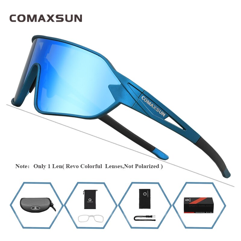 COMAXSUN Polarisierte Fahrradbrille 5 Linsen MTB Rennrad Sport Spiegel Sonnenbrille Reitbrille Anti-UV400 Fahrradbrille