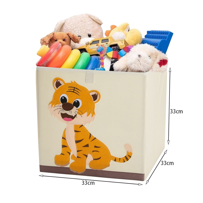 13 inch Foldable Embroidery Animal Cube Storage Box Oxford Fabric Kids Toys Organizers Bins Chest Organizer for Kids Nursery