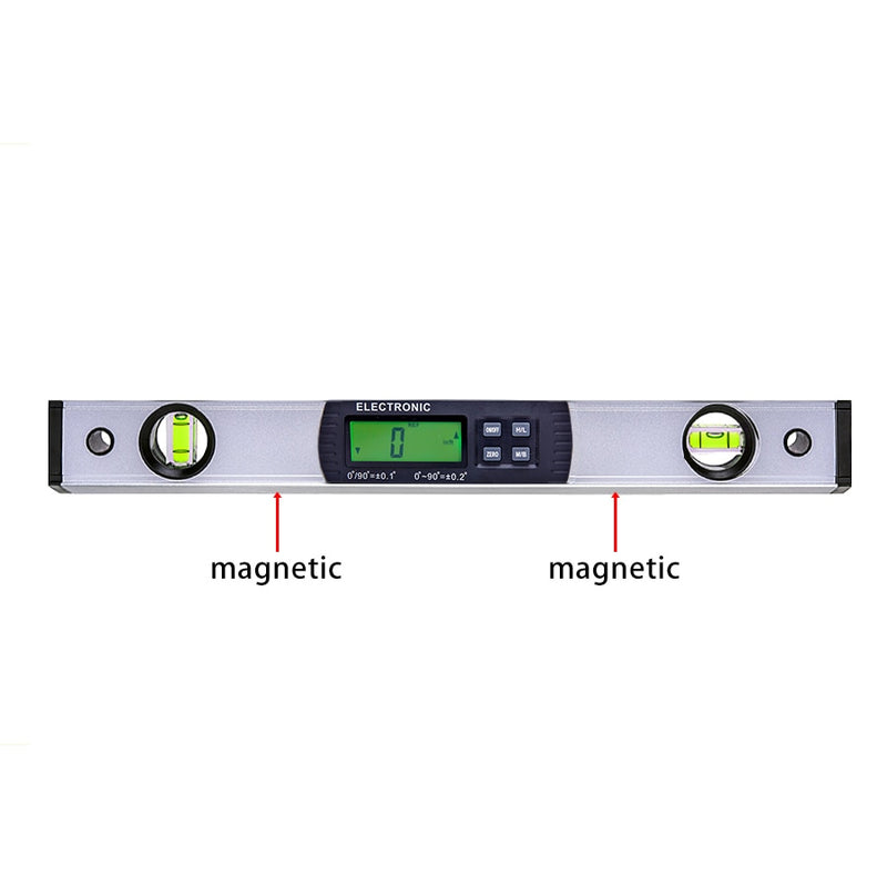 Transportador de inclinómetro Digital, caja de burbujas de nivel de burbuja electrónica, regla de medidor de pendiente de ángulo de goniómetro magnético de 360 ​​grados