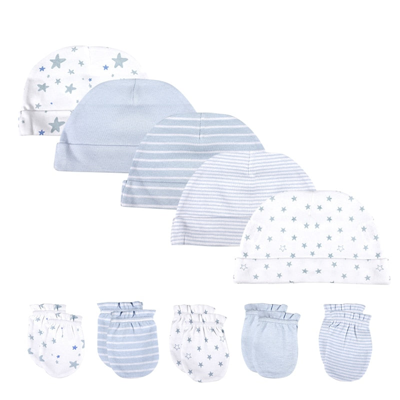 Neuer Babymädchenhut + Kinderhandschuhe neugeborene Fotografierequisiten Baumwollsäuglingskappen-Sommerzusätze, Babykleidung