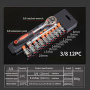The Mechanist | 12-Piece Cr-V Ratchet Socket Wrench Set