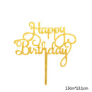 Happy Birthday Cake Topper Acrylic Gold Silver Cake Flag Cupcake Topper For Boy Girl Birthday Party Decorations Wedding Supplies