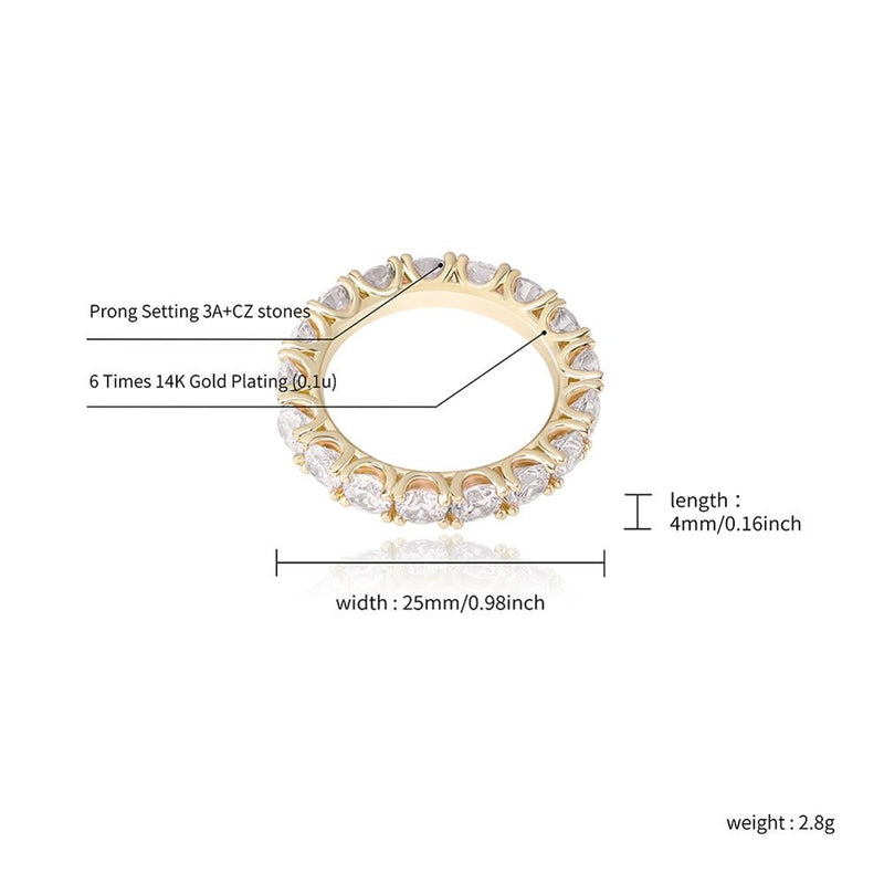 TOPGRILLZ 2020 New Round Zircon Rings Gold Color High Quality Copper Iced Out Rings Hip Hop Fashion Personality Jewelry Gift