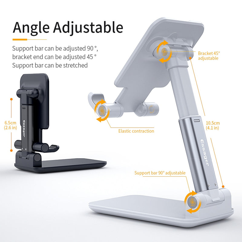 Essager Desk Mobile Phone Holder For iPhone 12 Pro iPad Adjustable Metal Desktop Tablet Holder Universal Table Cell Phone Stand