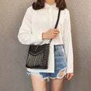 DIINOVIVO, bolso de hombro con borlas para mujer, bolso de mensajero con remaches Punk para mujer, bolso de cubo pequeño, bolsos cruzados para mujer, bolso para mujer WHDV1213