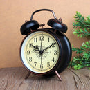 Vintage Night Light Alarm Clock European Retro Metal Alarm Clock Bedside Mute Needle Table Clock Gets Bed Ringing Bell