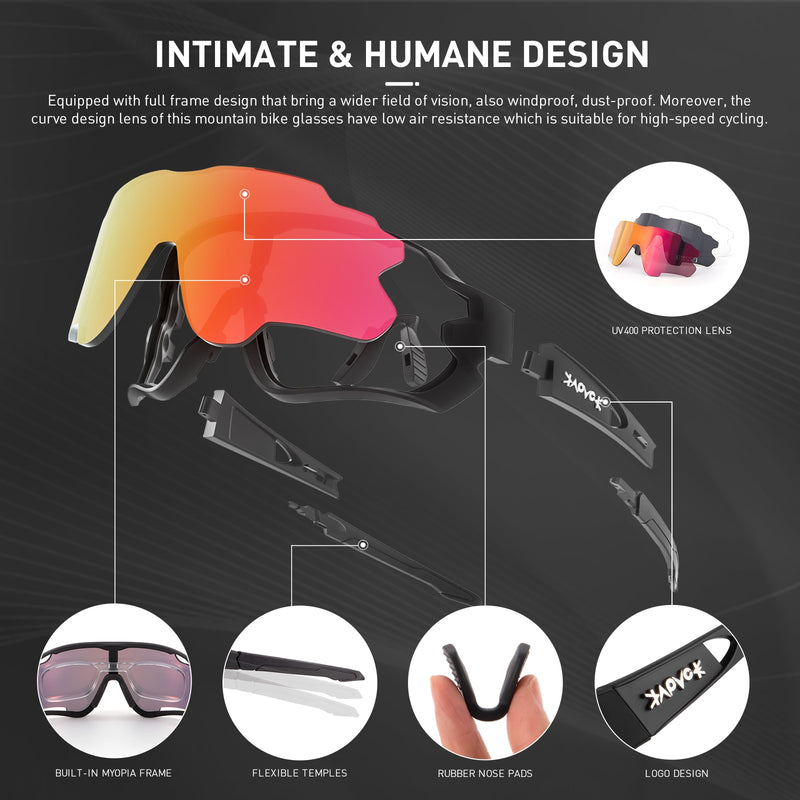 MTB Bike Eyewear Man Woman Cycling Sunglasses Uv400 Polarized Bicycle Glasses Sports Racing Riding Goggles Ciclismo 1 Lens