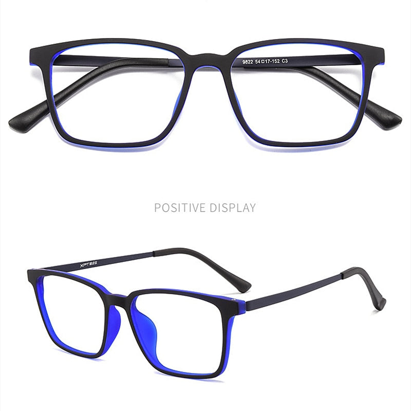 Gafas para miopía YIMARUILI ultraligeras cuadradas de titanio puro para mujer, gafas graduadas ópticas con bloqueo de luz azul para mujer, montura para hombre 9822