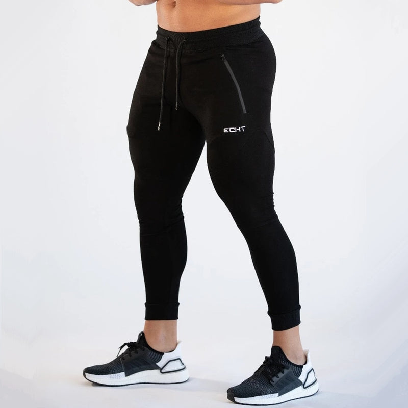 Pantalones de chándal negros para gimnasio, pantalones ajustados para hombre, pantalones casuales para hombre, pantalones de chándal de algodón para entrenamiento físico, ropa deportiva de otoño