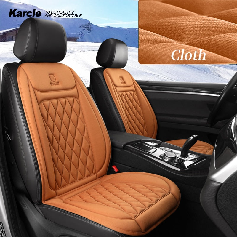 Calentador de asiento de coche Karcle, cojín de calefacción eléctrico para coche, cubierta de calentador de asiento de invierno, accesorios para coche