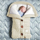 Autumn and Winter Stroller Baby Sleeping Bag Outdoor Button Baby Knitted Sleeping Bag Wool Brushed and Thick Baby&