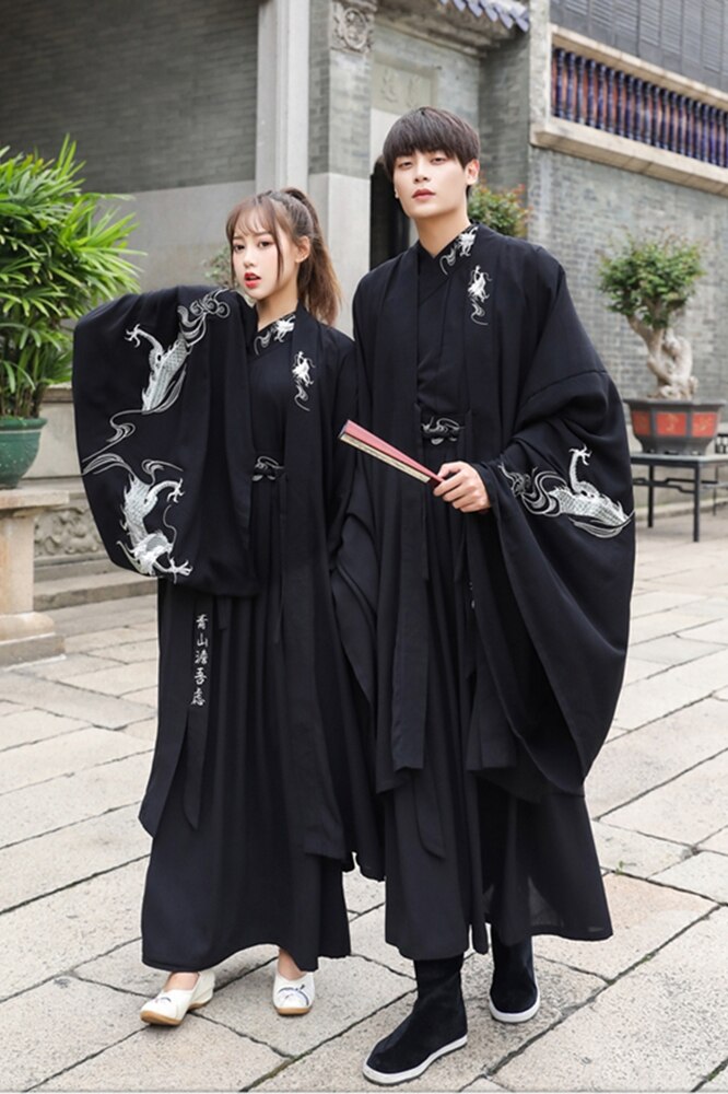 Große Größe Frauen Traditionelles Hanfu Kleid Mann Han-Dynastie Kostüm Paar Chinesische Antike Schwertkämpfer Kleidung Männlicher Kimono Tang-Anzug