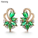 4 Farbe Edle Natürliche Zirkon Blume Ohrstecker Rot Grün Farbe Hochwertige Ohrringe Für Frau Ästhetisches Luxus Schmuck Geschenk