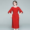 2019 otoño nueva corbata de cintura para damas europeas y americanas con vestido delgado