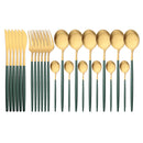 24 Stücke Gold Matt Geschirr Besteck Set Edelstahl Besteck Set Dinner Kniffe Gabel Löffel Besteck Set Küchengeschirr