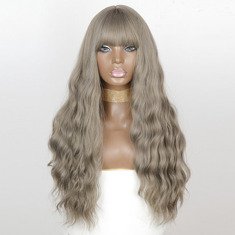 AZQUEEN Synthetic Wigs Long Straight Orange Color Women cosplays Wig 30 Inches Central Part Hair Silver Grey White Red Colour