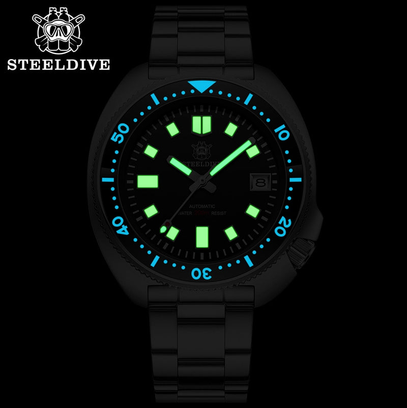 SD1970 Steeldive Brand 44MM Reloj de buceo para hombre NH35 con bisel de cerámica