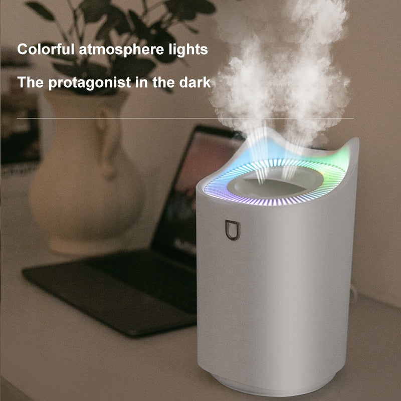 Air Humidifier Double Nozzle 3L Humidifiers Diffuser USB Aroma Diffuser With Coloful LED Light Ultrasonic Aromatherapy Diffuser