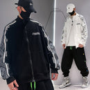 Chaqueta de calle alta para hombre, chaqueta cortavientos reflectante con estampado de letras de anacardo, primavera 2021, chaqueta Bomber de retales para hombre, parejas