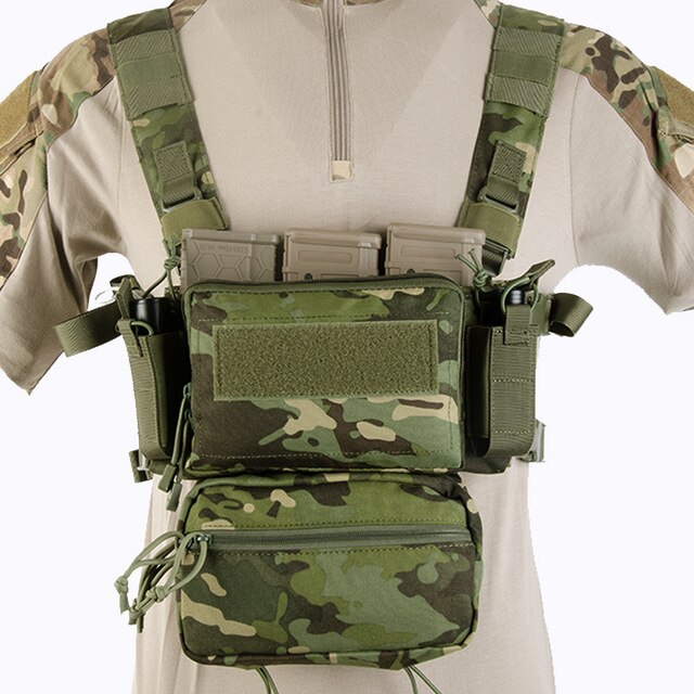 Tactical Micro Chest Rig Modular H Harness D3CR Funny Pack SACK Pouch Combat Vest 5.56 Mag Airsoft