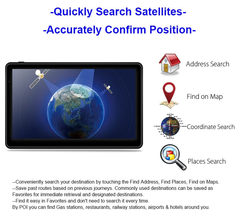 XGODY Portable Car GPS Navigation 8GB 4.3 Inch Accurate Truck Navigator Vehicle GPS Accurate Russia Europe America Free Map