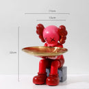 Violent bear statue Tidy Bear Statue With Metal Tray Storage Keys, Candy, Friut Home Ornaments Decoration Table Room Decorations