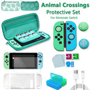 Animal Crossing Game Accessories for Nintendo Switch Travel Carrying Bag Protector Case Thumb Stick Grip Caps Charging Cable Set