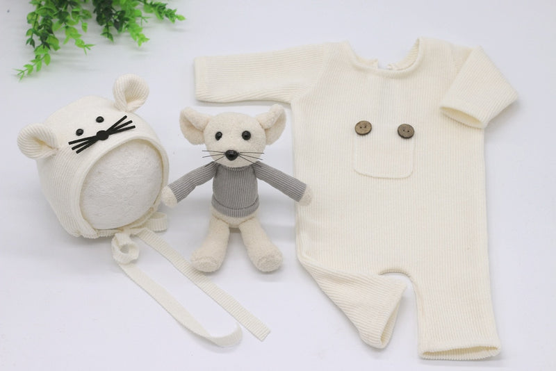 Baby Neugeborene Fotografie Requisiten Maus Puppe Baby Junge Mädchen Strampler Bodysuits Outfit Fotografie Baby Studio Shooting Requisiten Kleidung