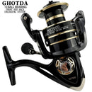 GHOTDA Fishing Reel Spinning Metal Spool Stainless Steel Ball Bearing Metal Handle Saltwater reel for fishing