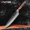 XITUO 8" inch japanese kitchen knives Damascus surface Chef Knife wood handle Japan steel Santoku Cleaver Utility Knives tool