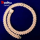Bubble Letter Miami Cuban Link Chain for Men Necklace Choker Charms Gold Color Iced Out Fashion Jewelry 2021 Trend