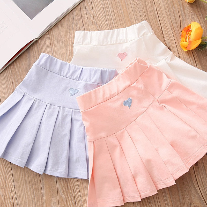 2022 Summer Fashion 3 4 6 8 9 10 12 Years Cotton School Children Clothing Dance Training For Lovey Baby Girls Skirt With Shorts