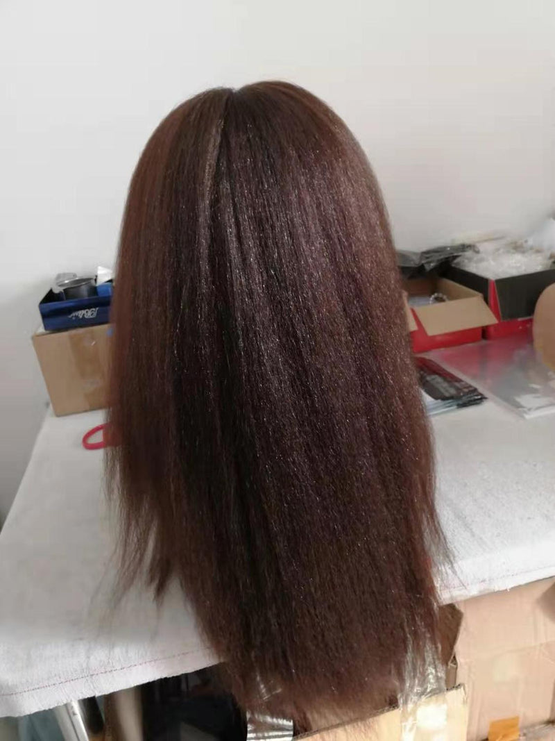 Lydia Afro Kinky Straight U Part Peluca de pelo de color negro natural Resistente al calor Sintético 16-22 pulgadas Pelucas diarias para mujeres Damas