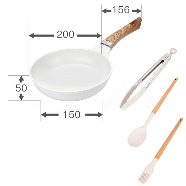 Ceramic Frying Pan Cookware Set Pot and Non Stick Cooking Pan Set Breakfast Crepe Pan Honeycomb Wok Japanese Kitchen Enamel Pan