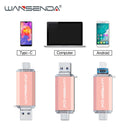 Wansenda OTG 3 in 1 USB Flash Drives USB3.0 & Type-C & Micro USB 512GB 256GB 128GB 64GB 32GB 16GB Pendrives Pen Drive Cle USB