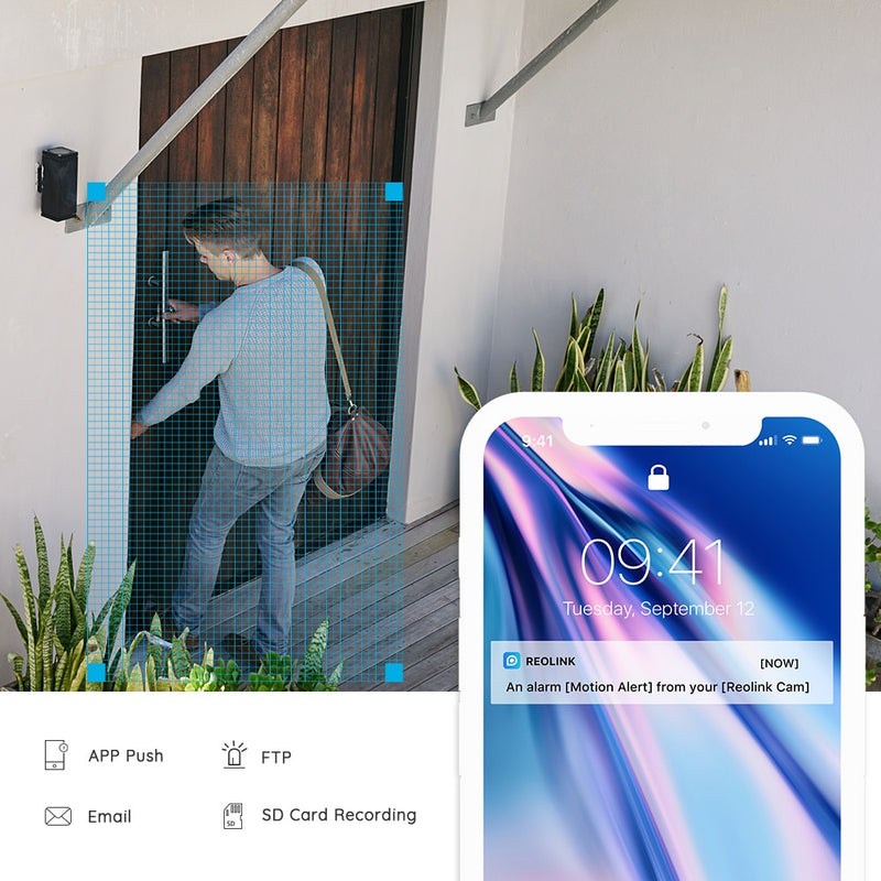 Reolink Outdoor IP Camera 5MP PoE Waterproof Infrared Night Vision Smart AI Human Detect Home Video Surveillance Camera RLC-510A