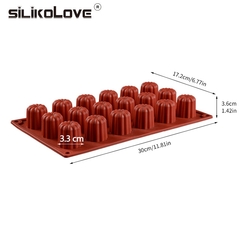 SILIKOLOVE Silikonform mit 18 Vertiefungen zum Backen von Mini-Muffins, Cupcakes, Süßigkeiten, DIY-Backformen