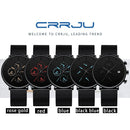 CRRJU Mens Watches Luxury Sport Wrist Watch Unique Design Stainless Steel Auto Date Mesh Strap Men Fashion Casual Quartz Watches