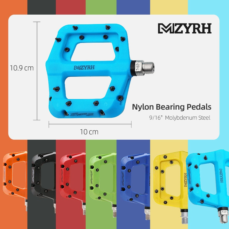 MZYRH Ultralight Seal Bearings Bicycle Bike Pedals Cycling Nylon Road bmx Mtb Pedals Flat Platform Bicycle Parts Accessories