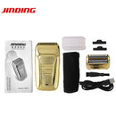 Afeitadora eléctrica para hombres, máquina de afeitar, recortadora de barba, Cable Usb, cabezal de corte doble alternativo Retro, cuerpo de galvanoplastia